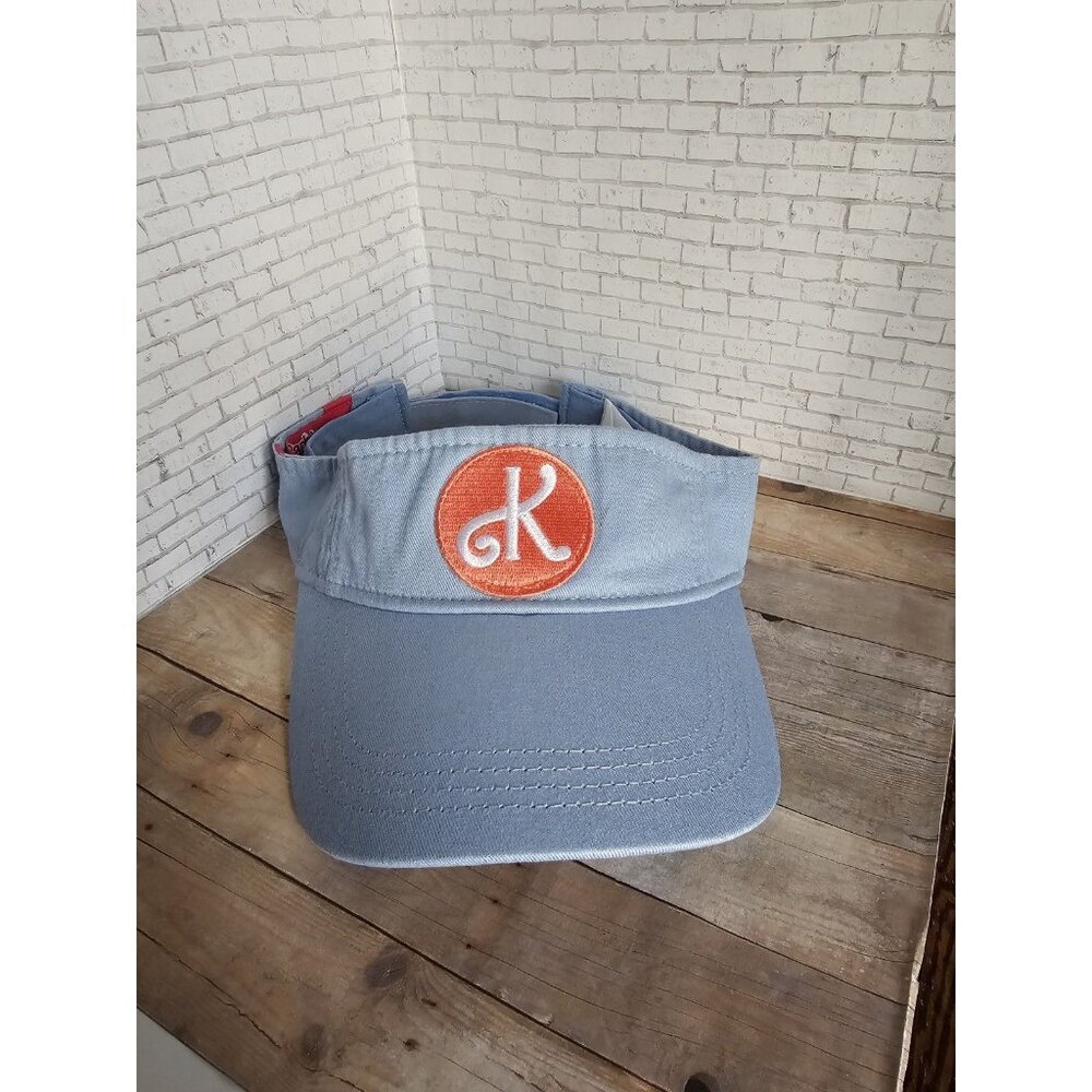 Barbie Ken 'K' Light Blue Logo Visor Adjustable Cotton Sun Hat Preppy HTF - Picture 2 of 5